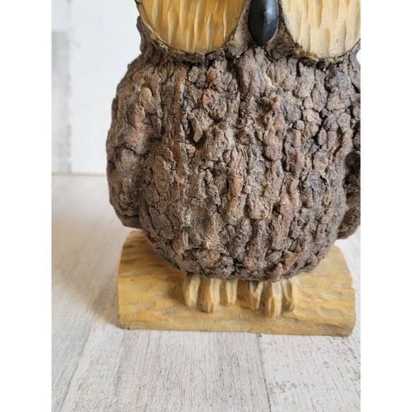 Owl tree bark texture animal figure home decor bird - Picture 2 of 7
